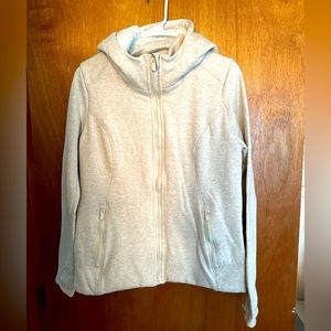 90 Degree faux fur lined zip up hooded sweatshirt